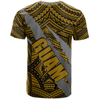 Polynesian Guam T Shirt with Coat Of Arms Claws Style Gold LT6 - Polynesian Pride