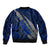 Polynesian Guam Sleeve Zip Bomber Jacket with Coat Of Arms Claws Style - Blue LT6 - Polynesian Pride