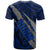 Polynesian Guam T Shirt with Coat Of Arms Claws Style Blue LT6 - Polynesian Pride