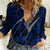 Polynesian Guam Women Casual Shirt with Coat Of Arms Claws Style - Blue LT6 Female Blue - Polynesian Pride