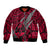 Polynesian Guam Bomber Jacket with Coat Of Arms Claws Style - Red LT6 Unisex Red - Polynesian Pride