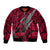 Polynesian Guam Sleeve Zip Bomber Jacket with Coat Of Arms Claws Style - Red LT6 Unisex Red - Polynesian Pride