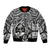 Polynesian Guam Bomber Jacket with Coat Of Arms Claws Style - White LT6 Unisex White - Polynesian Pride