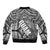 Polynesian Guam Sleeve Zip Bomber Jacket with Coat Of Arms Claws Style - White LT6 - Polynesian Pride