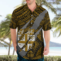Polynesian Fiji Hawaiian Shirt with Coat Of Arms Claws Style - Gold LT6 - Polynesian Pride