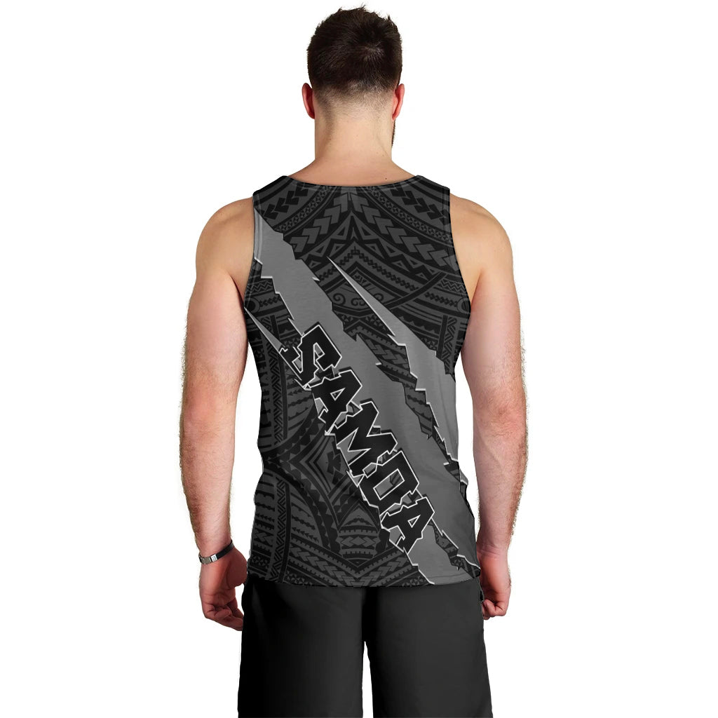 Polynesian Samoa Men Tank Top with Coat Of Arms Claws Style - Black LT6 - Polynesian Pride