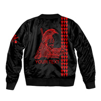 Custom Hawaii Sleeve Zip Bomber Jacket King Kamehameha Day - Red LT6 - Polynesian Pride
