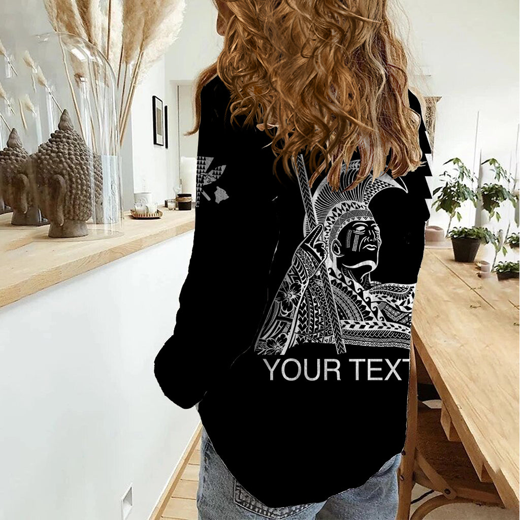 Custom Hawaii Women Casual Shirt King Kamehameha Day - White LT6 - Polynesian Pride