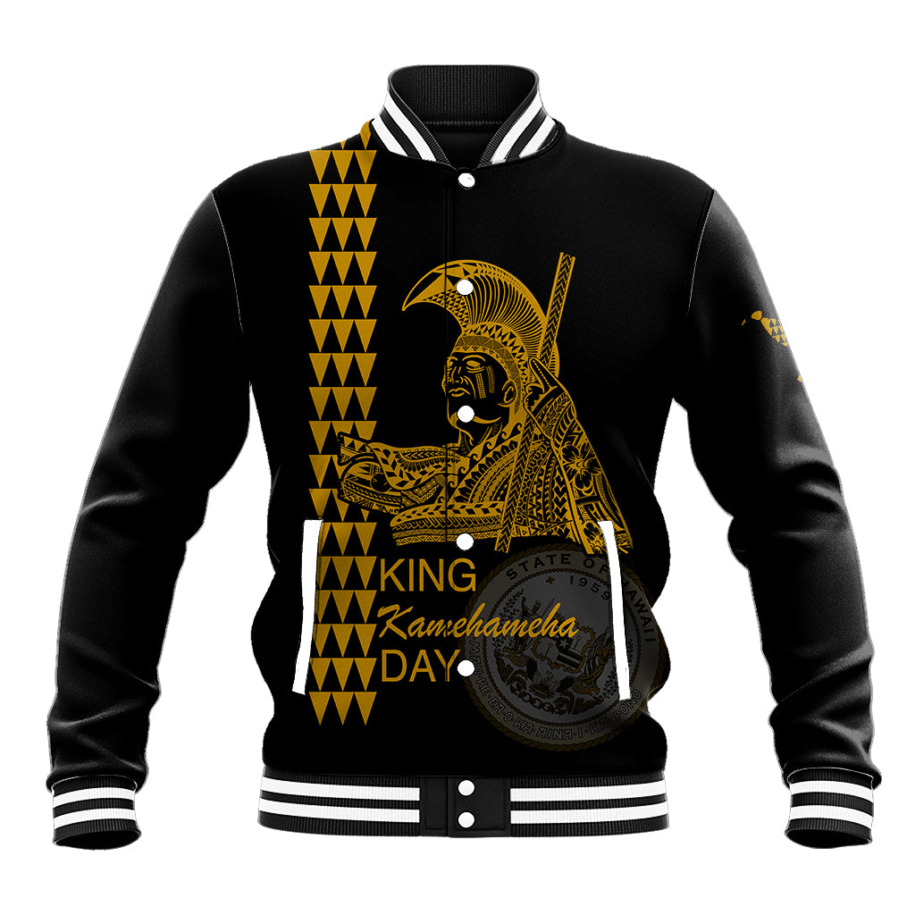 Custom Hawaii Baseball Jacket King Kamehameha Day - Gold LT6 Unisex Gold - Polynesian Pride