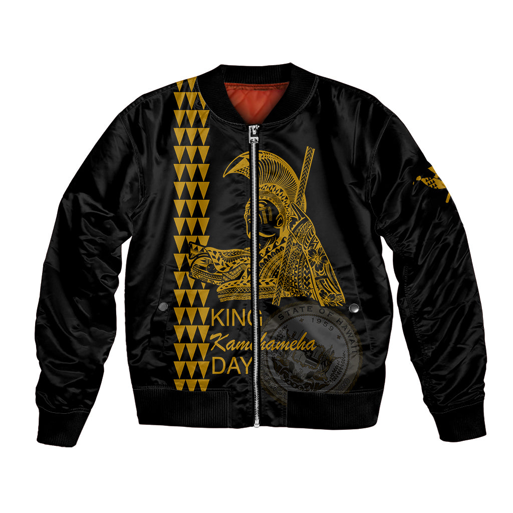 Custom Hawaii Bomber Jacket King Kamehameha Day - Gold LT6 Unisex Gold - Polynesian Pride