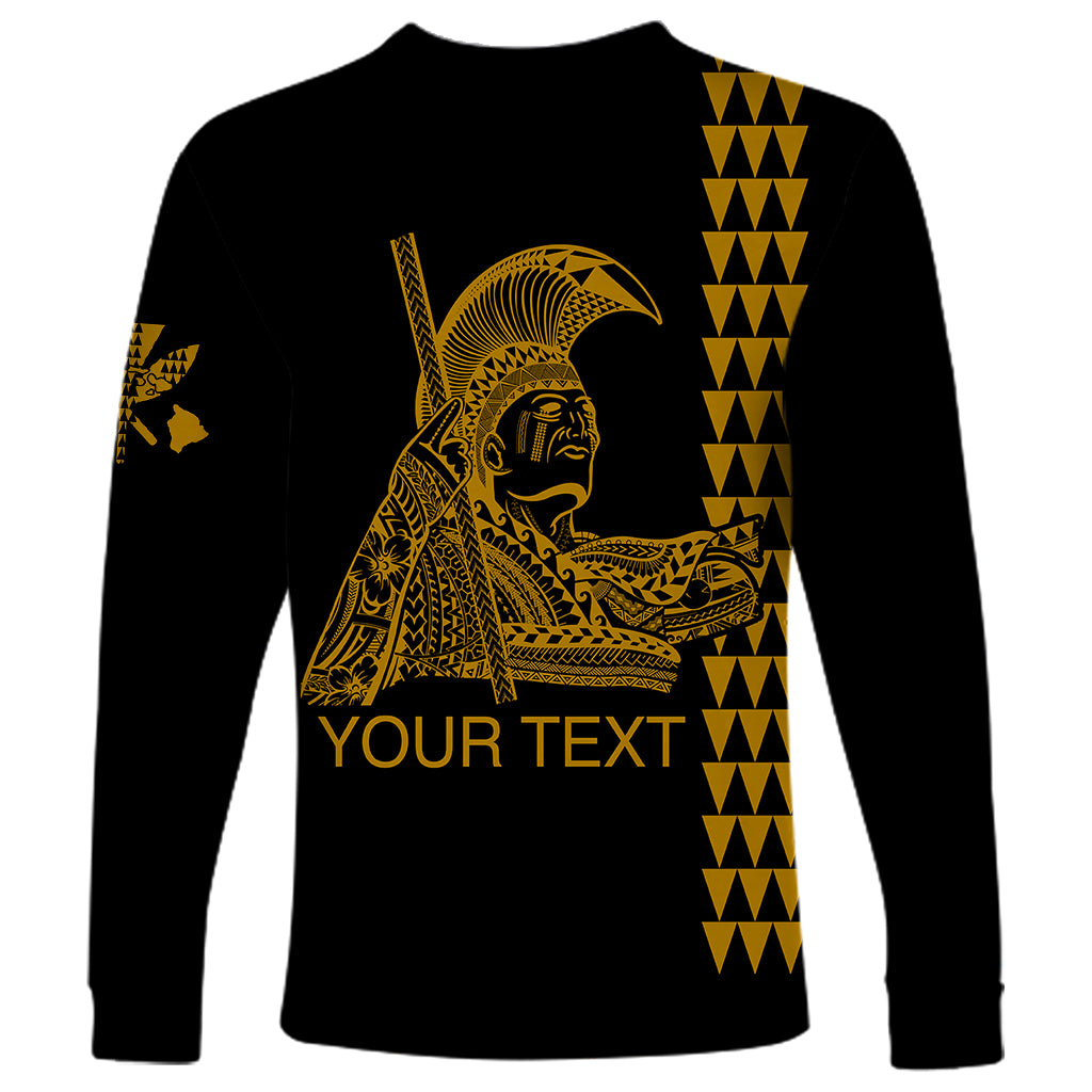 Custom Hawaii Long Sleeve Shirt King Kamehameha Day - Gold LT6 - Polynesian Pride