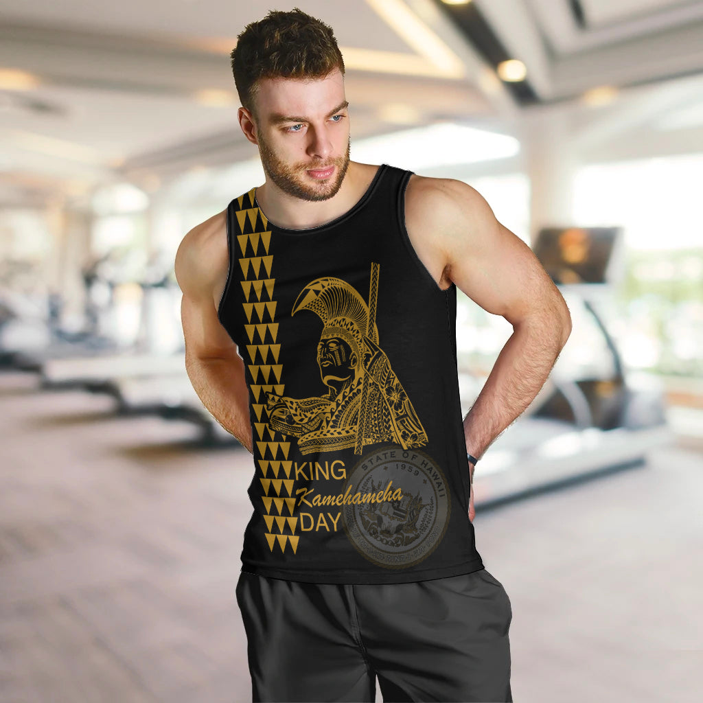 Custom Hawaii Men Tank Top King Kamehameha Day - Gold LT6 - Polynesian Pride