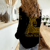 Custom Hawaii Women Casual Shirt King Kamehameha Day - Gold LT6 - Polynesian Pride