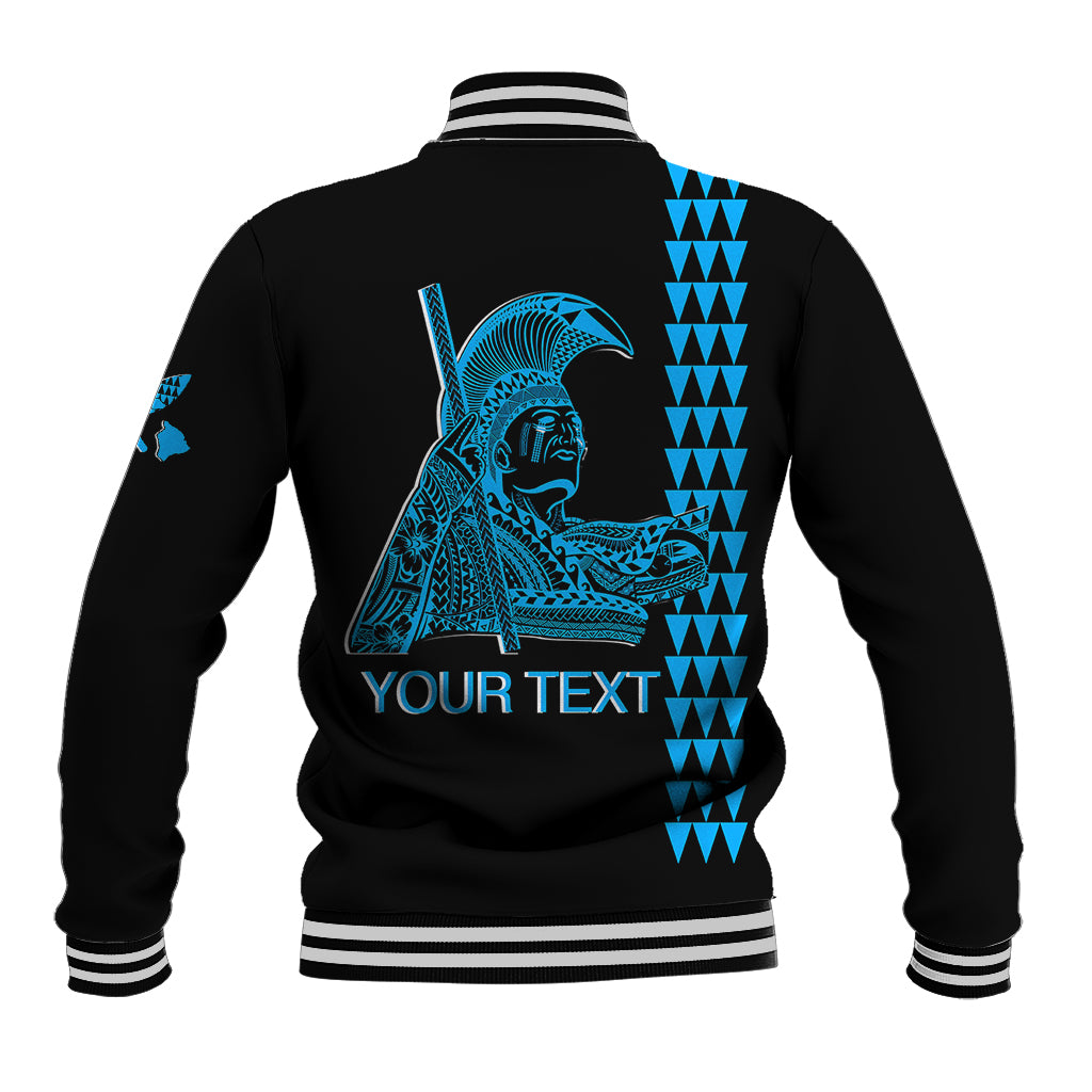 Custom Hawaii Baseball Jacket King Kamehameha Day - Blue LT6 - Polynesian Pride