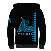 Custom Hawaii Sherpa Hoodie King Kamehameha Day - Blue LT6 - Polynesian Pride