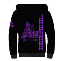Custom Hawaii Sherpa Hoodie King Kamehameha Day - Purple LT6 - Polynesian Pride
