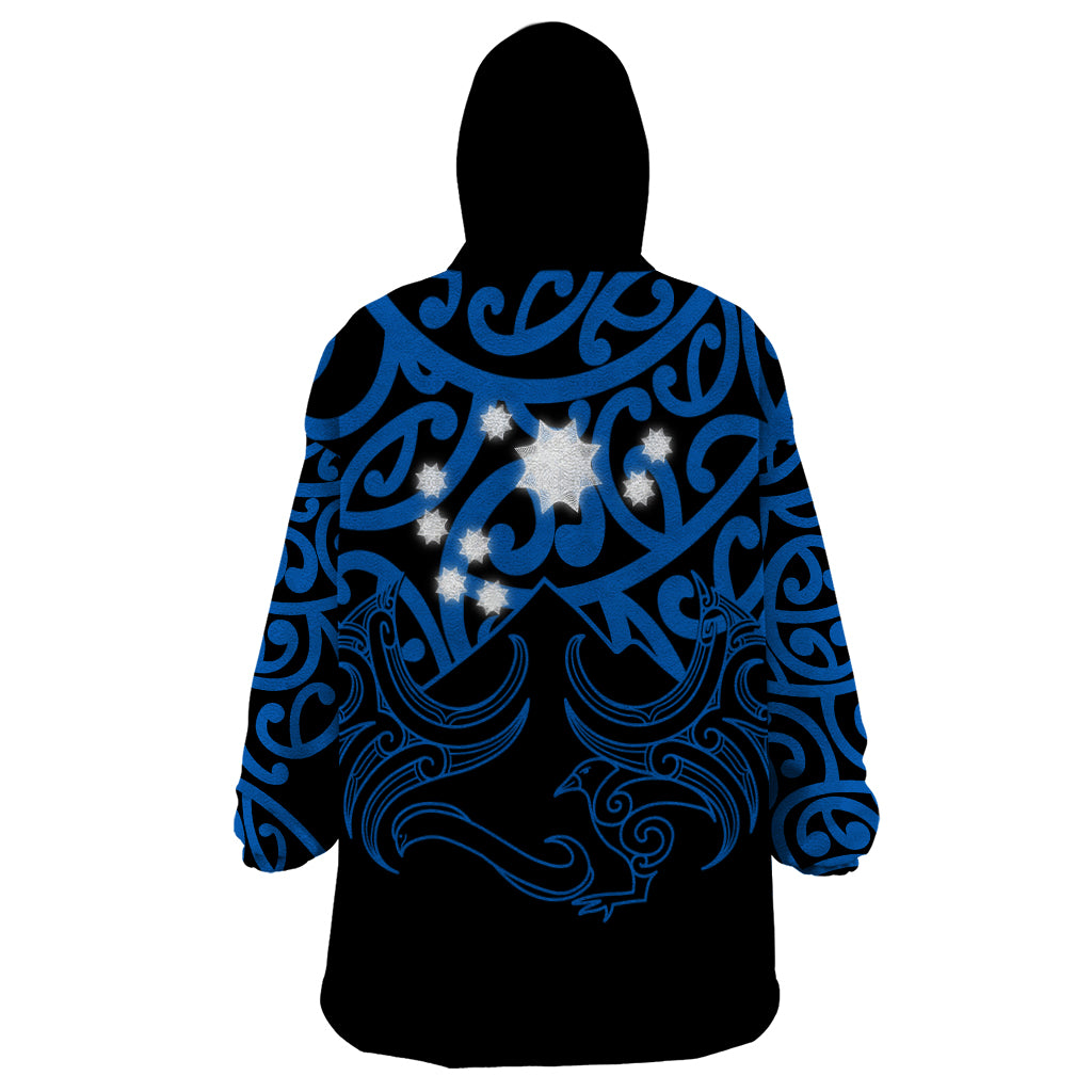 Matariki New Zealand Wearable Blanket Hoodie Maori New Year Blue LT6 - Polynesian Pride