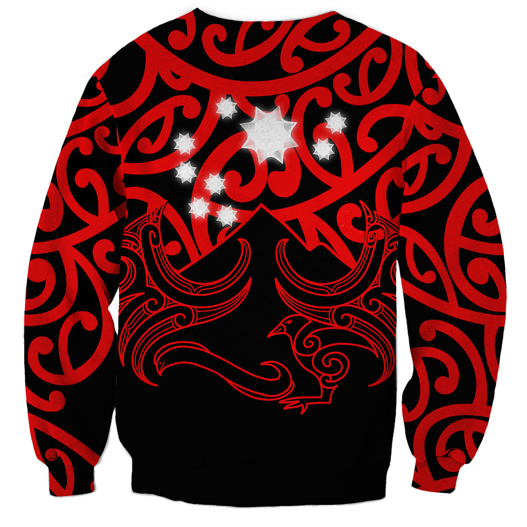 Matariki New Zealand Sweatshirt Maori New Year Red LT6 - Polynesian Pride