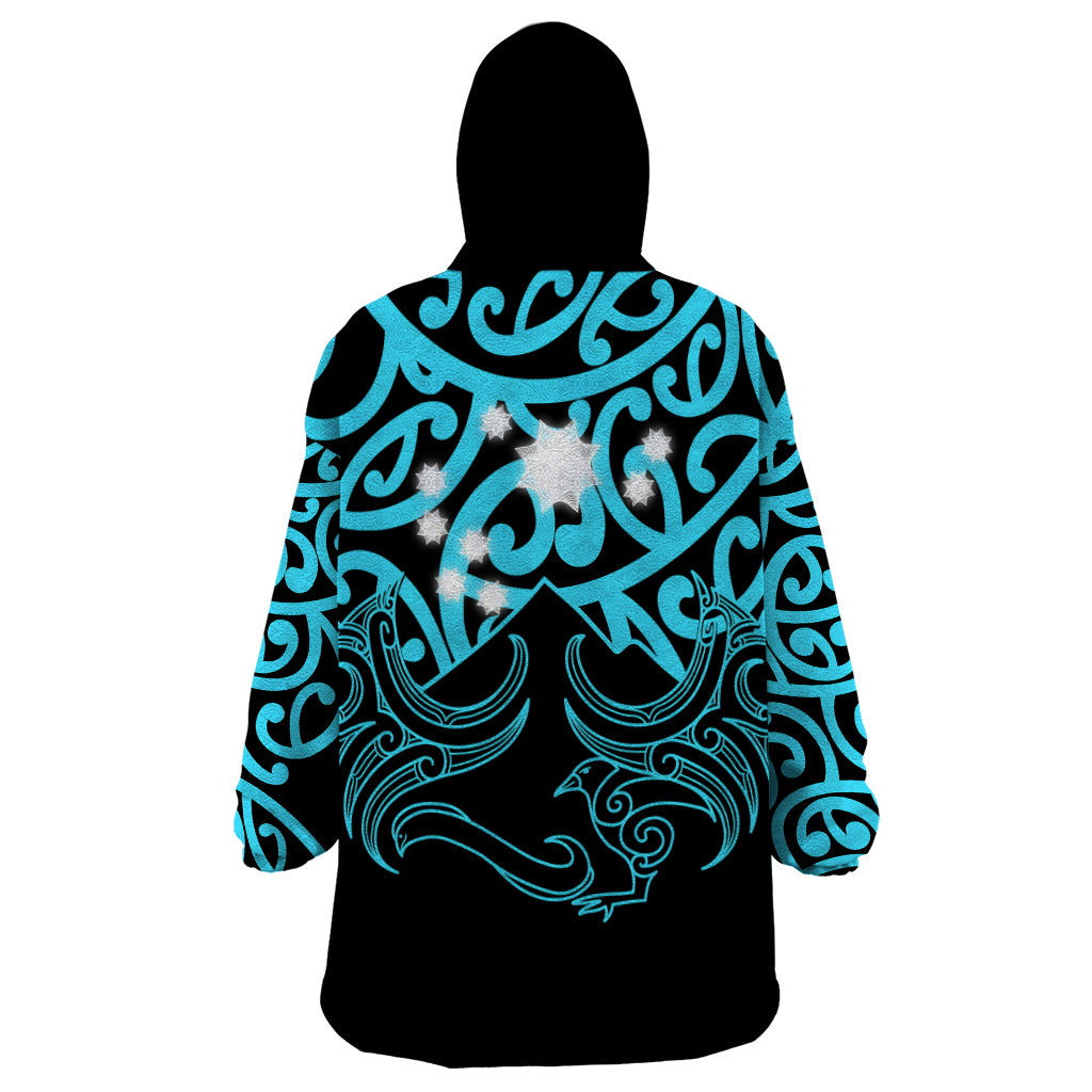 Matariki New Zealand Wearable Blanket Hoodie Maori New Year Light Blue LT6 - Polynesian Pride