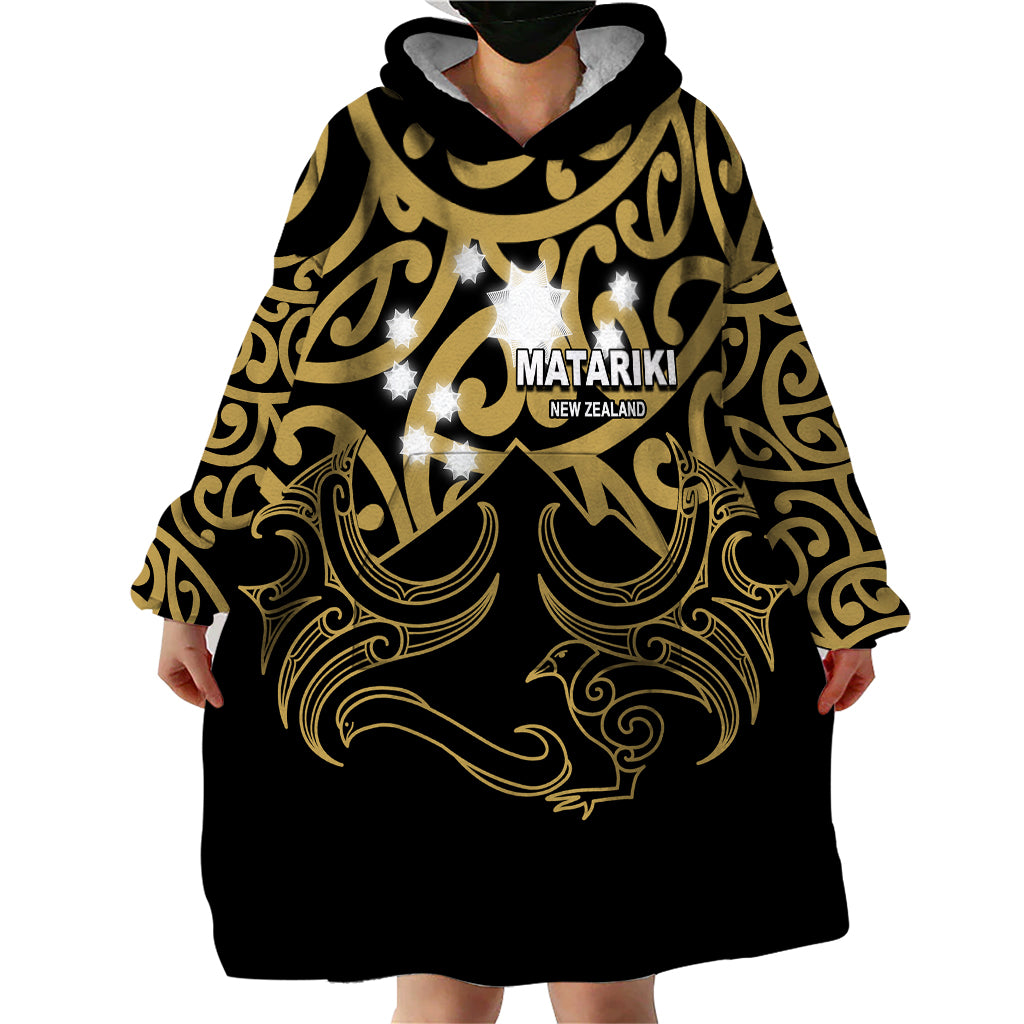 Matariki New Zealand Wearable Blanket Hoodie Maori New Year Gold LT6 - Polynesian Pride