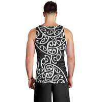 New Zealand Men Tank Top Maori Pattern White LT6 - Polynesian Pride