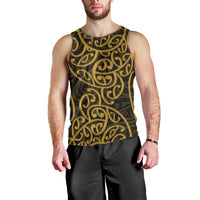 New Zealand Men Tank Top Maori Pattern Gold LT6 - Polynesian Pride