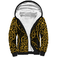 New Zealand Sherpa Hoodie Maori Pattern Gold LT6 Unisex Gold - Polynesian Pride