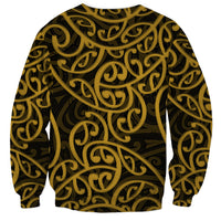 New Zealand Sweatshirt Maori Pattern Gold LT6 - Polynesian Pride