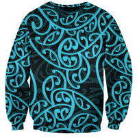 New Zealand Sweatshirt Maori Pattern Light Blue LT6 Unisex Blue - Polynesian Pride