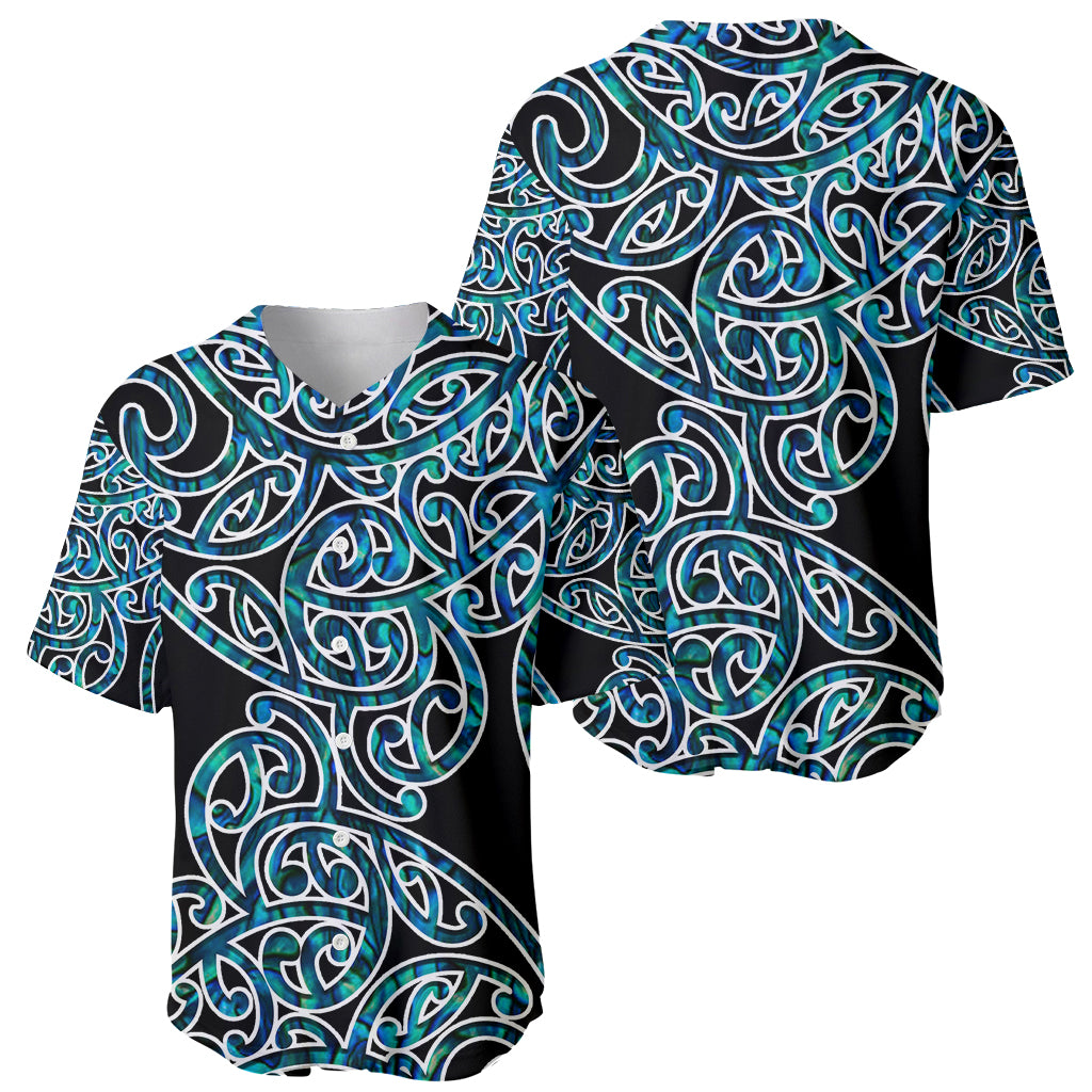 New Zealand Baseball Jersey Maori Pattern Papua Shell LT6 - Polynesian Pride