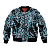 New Zealand Bomber Jacket Maori Pattern Papua Shell LT6 Unisex Green - Polynesian Pride