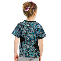 New Zealand Kid T Shirt Maori Pattern Papua Shell LT6 - Polynesian Pride