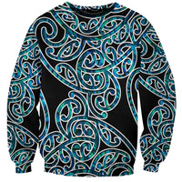 New Zealand Sweatshirt Maori Pattern Papua Shell LT6 Unisex Green - Polynesian Pride