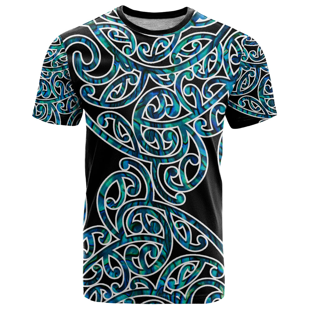 New Zealand T Shirt Maori Pattern Papua Shell LT6 Green - Polynesian Pride