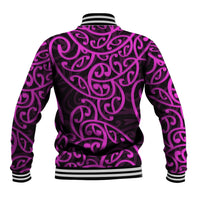 New Zealand Baseball Jacket Maori Pattern Purple LT6 - Polynesian Pride