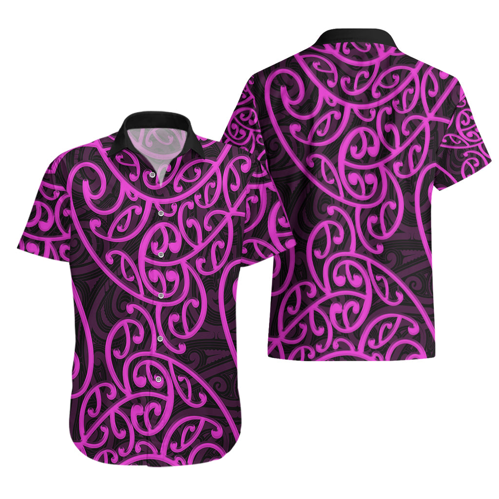 New Zealand Hawaiian Shirt Maori Pattern Purple LT6 - Polynesian Pride