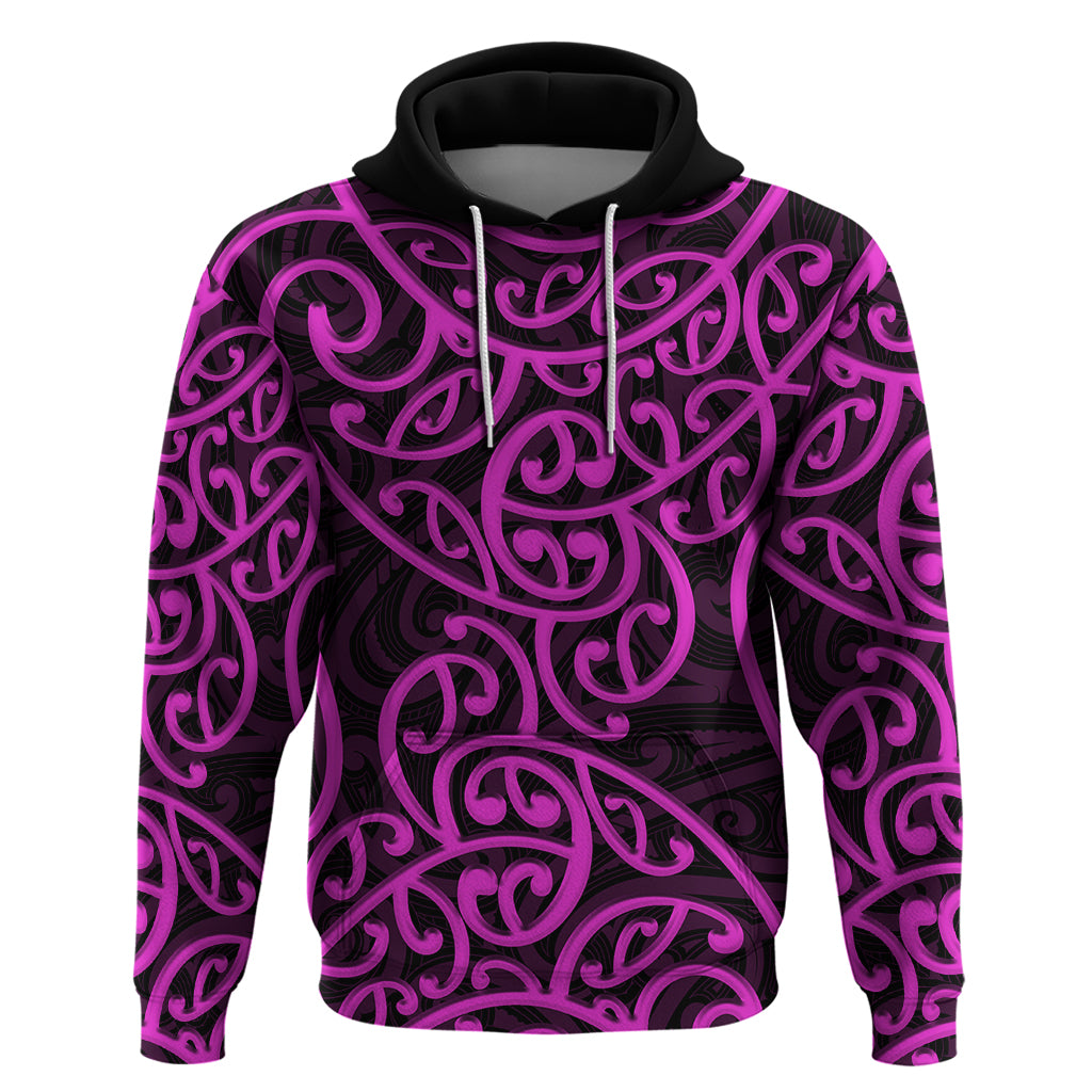 New Zealand Hoodie Maori Pattern Purple LT6 Purple - Polynesian Pride