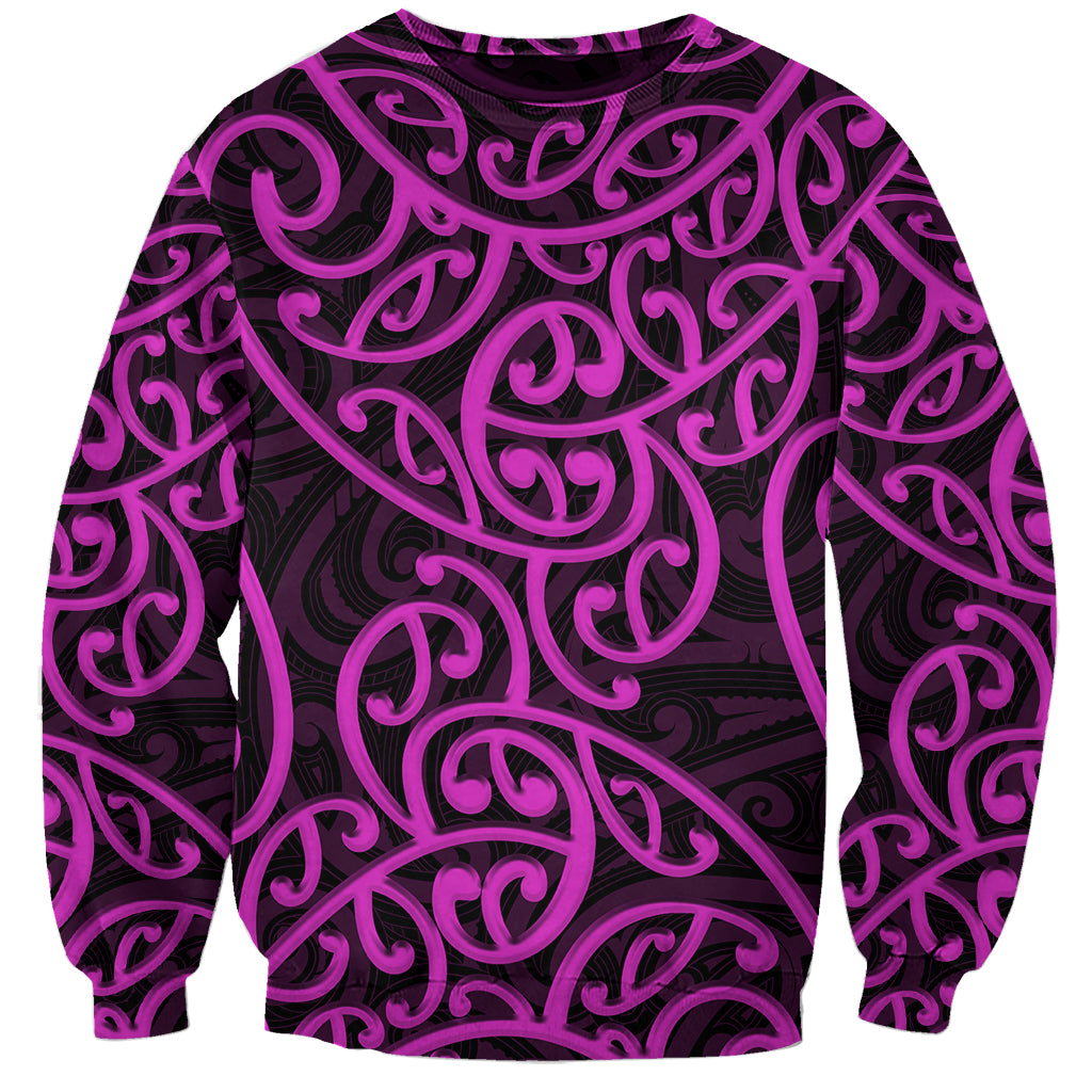 New Zealand Sweatshirt Maori Pattern Purple LT6 Unisex Purple - Polynesian Pride
