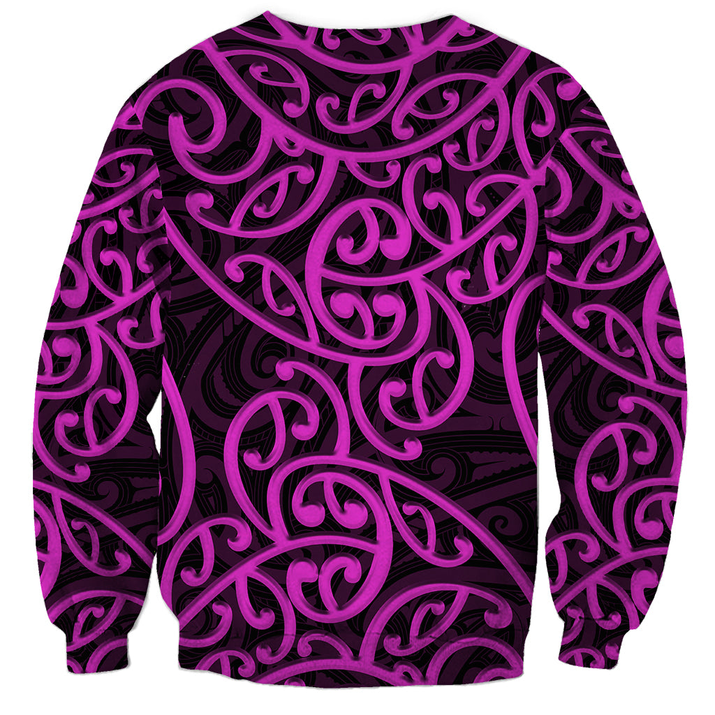 New Zealand Sweatshirt Maori Pattern Purple LT6 - Polynesian Pride