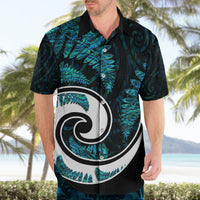 New Zealand Hawaiian Shirt Maori With Silver Fern Papua Shell Green Ver.2 LT6 - Polynesian Pride