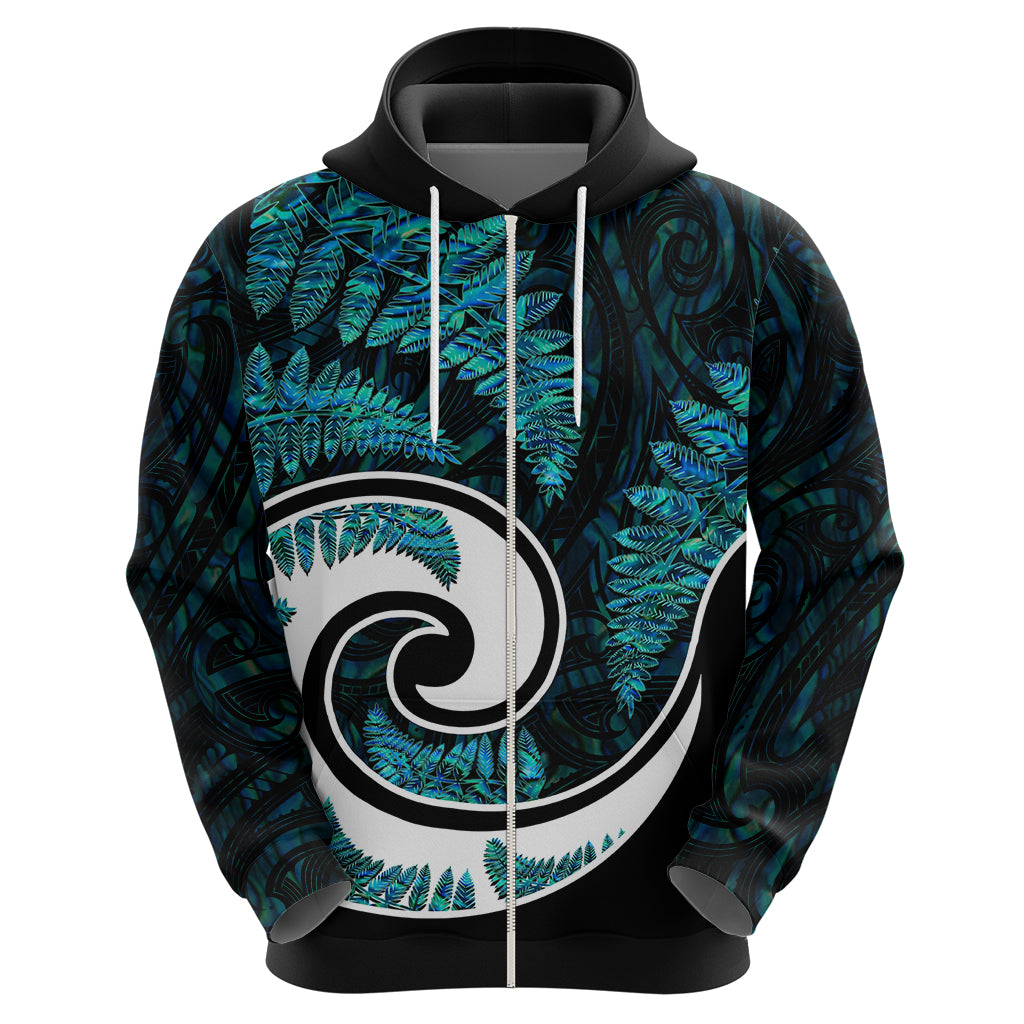 New Zealand Hoodie Maori With Silver Fern Papua Shell Green Ver.2 LT6 - Polynesian Pride