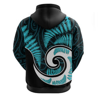 New Zealand Hoodie Maori With Silver Fern Light Blue LT6 - Polynesian Pride