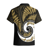 New Zealand Hawaiian Shirt Maori With Silver Fern Gold LT6 - Polynesian Pride