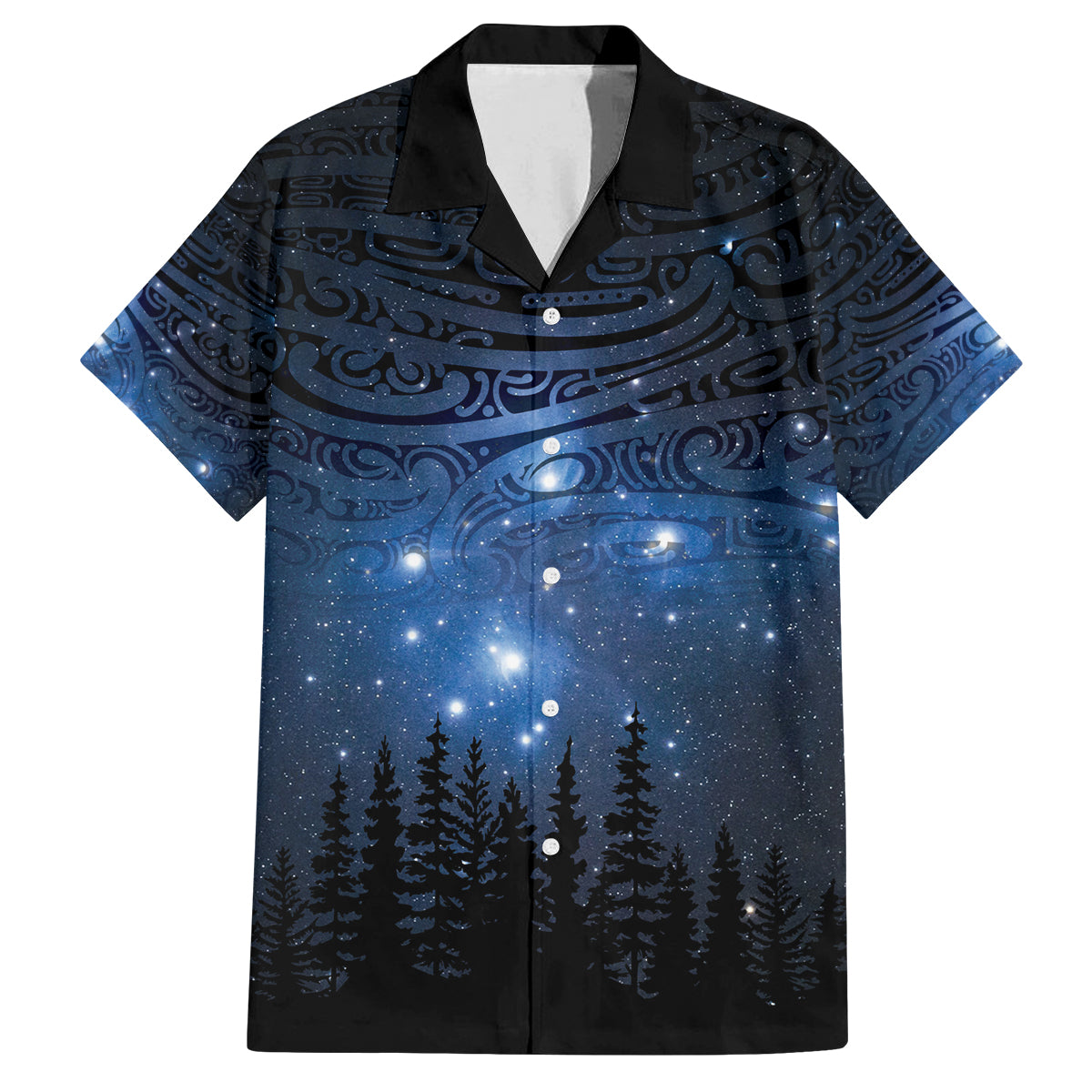 Matariki Te Tau Hou Māori Family Matching Tank Maxi Dress and Hawaiian Shirt New Zealand Starry Sky