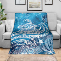 World Ocean Day Polynesian Pattern Blanket Crystal Waves