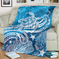 World Ocean Day Polynesian Pattern Blanket Crystal Waves