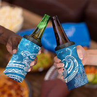 World Ocean Day Polynesian Pattern 4 in 1 Can Cooler Tumbler Crystal Waves