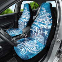 World Ocean Day Polynesian Pattern Car Seat Cover Crystal Waves