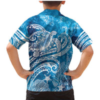 World Ocean Day Polynesian Pattern Family Matching Mermaid Dress and Hawaiian Shirt Crystal Waves