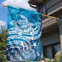 World Ocean Day Polynesian Pattern Garden Flag Crystal Waves